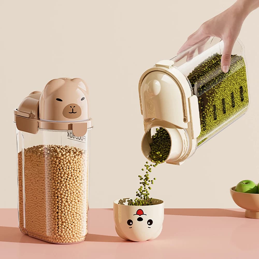 Luftdichte Aufbewahrungsdosen mit Cartoon-Motiven, staubdichte Haushaltsbehälter, Getreidespeicherboxen, großvolumige Plastikdosen für Kaffee