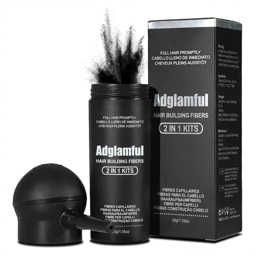 Adglamful 30 g Haarbaufaser – Sprühkopf-Design, präzise Abdeckung, 5 Sekunden schnelle Verdickung für spärliche Bereiche und Styling