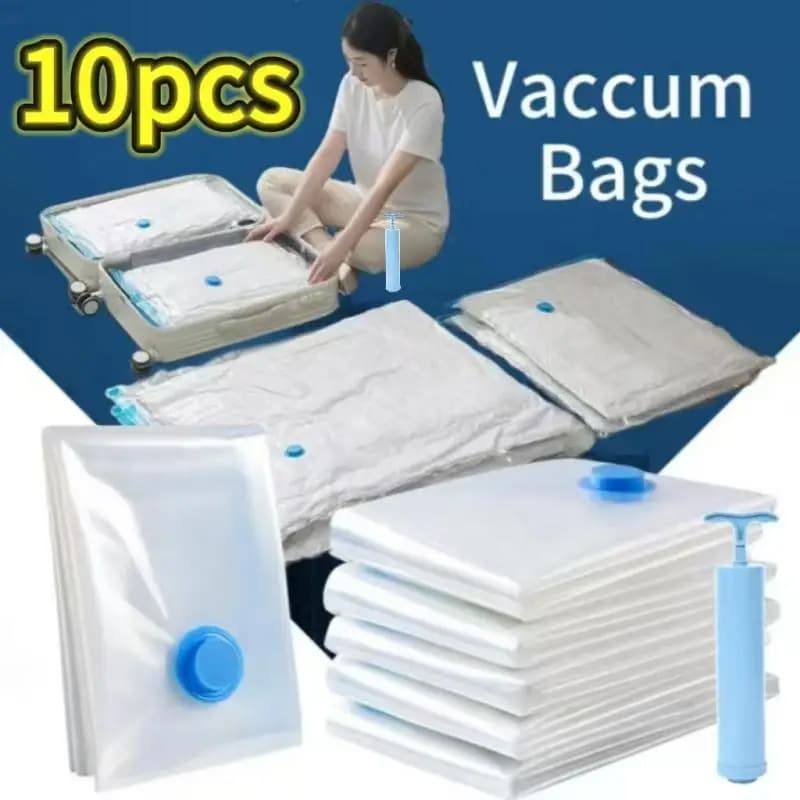 1–10 Stück verdickter Vakuum-Kompressionsbeutel, transparente Quilt-Vakuumbeutel, Aufbewahrungsbeutel, Aufbewahrungs- und Sortierbeutel für