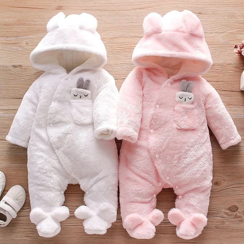 Herbst und Winter Neue Baby Plüsch Klettern Kleidung Baby Warme und Dicke Cartoon Hund Kaninchen Nette Baumwolle Kleidung für 0-2 jahre
