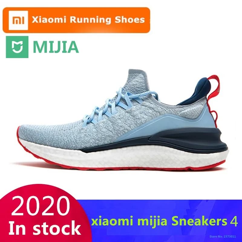 Original Xiaomi Mijia Sneakers 4 Herren Outdoor Sports Uni-Moulding 4D Fishbone Lock System Stricken Upper Herren Laufschuhe