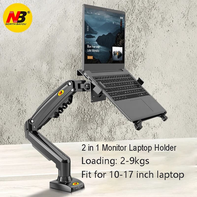 2-in-1 NB NEW F80 + FP-2 für 17-30' Monitor + 10'-17' Laptop Desktop-Halterung Notebook-Computerhalterung Laptop-Klemme