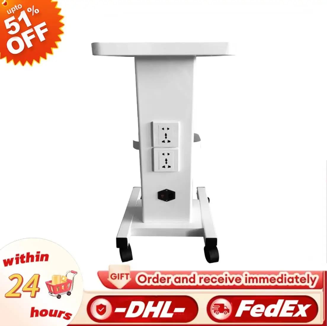 Salonwagen mit Steckdosenständer, Rollwagen, Beauty Wheel Holder Spa Cart