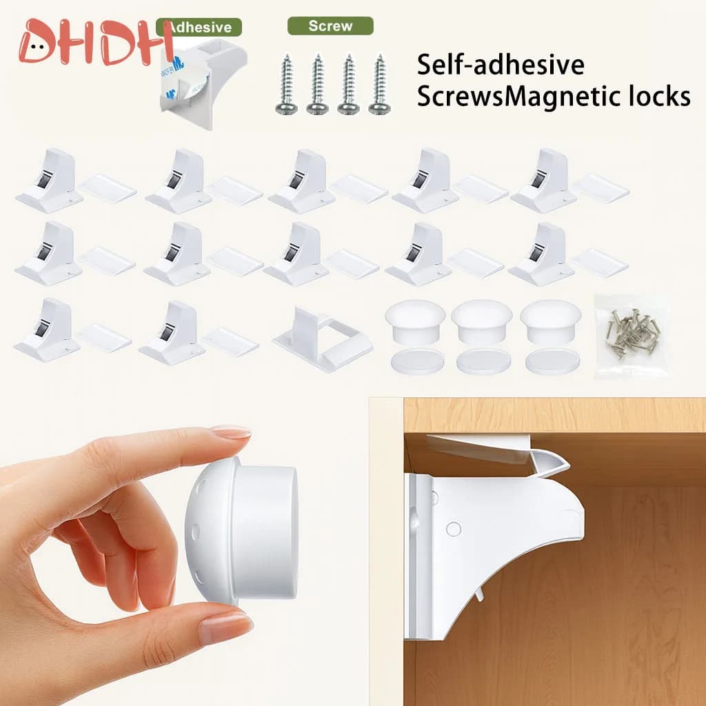 Neues Baby-Sicherheitsschloss, magnetische Schrankschlösser, Baby-Proofing, Schubladenschrank, Sicherheitszubehör, selbstklebend oder verschraubbar