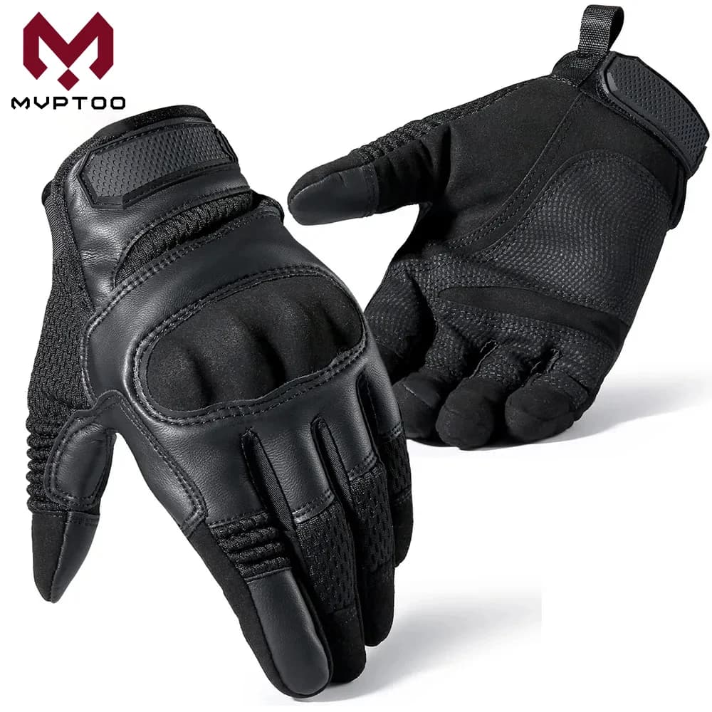 Taktische Handschuhe Touchscreen PU Leder Schutzhülle Rutschfeste Ausrüstung Outdoor Jagd Paintball Motorrad Sport Radfahren Arbeit