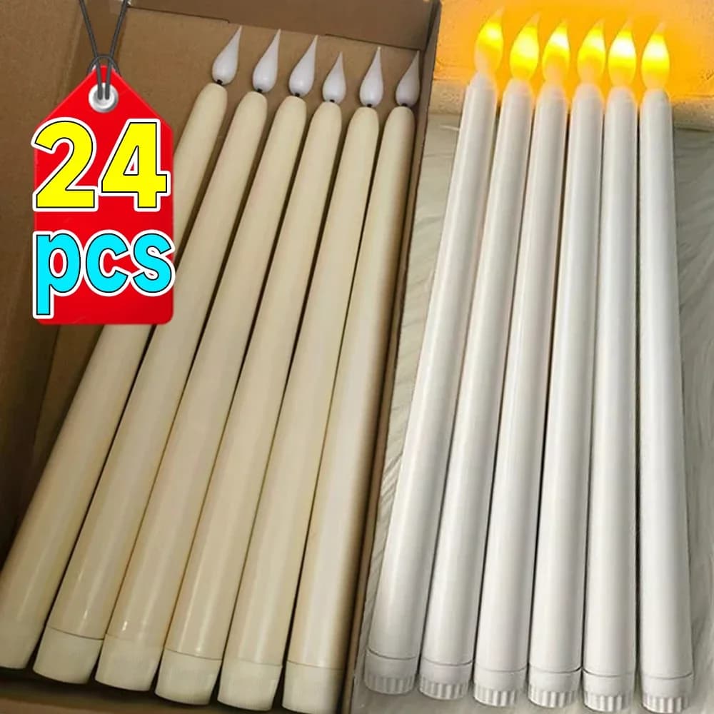3D Taper Langpolige Kerzen Lichter LED Flammenlose Spitze Kerze Licht Batterie Elektronische Teelicht Hochzeit Weihnachten Party Dekor