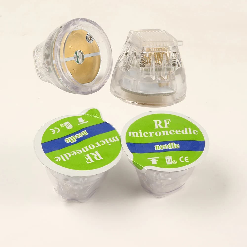 1/50 Stück grün isolierte RF-Microneedling-Kartusche für Fractional RF Microneedle Machine Zubehör vergoldet 10/25/64 Pin Nano