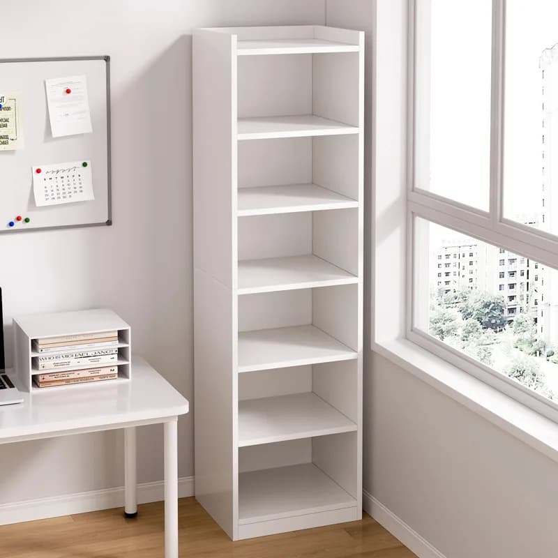 Bücherregal, raumhohes, einfaches, mehrschichtiges Wohnzimmerschrank-Spind für den Haushalt, kleines Bücherregal mit schmalem Schlitz gegen die