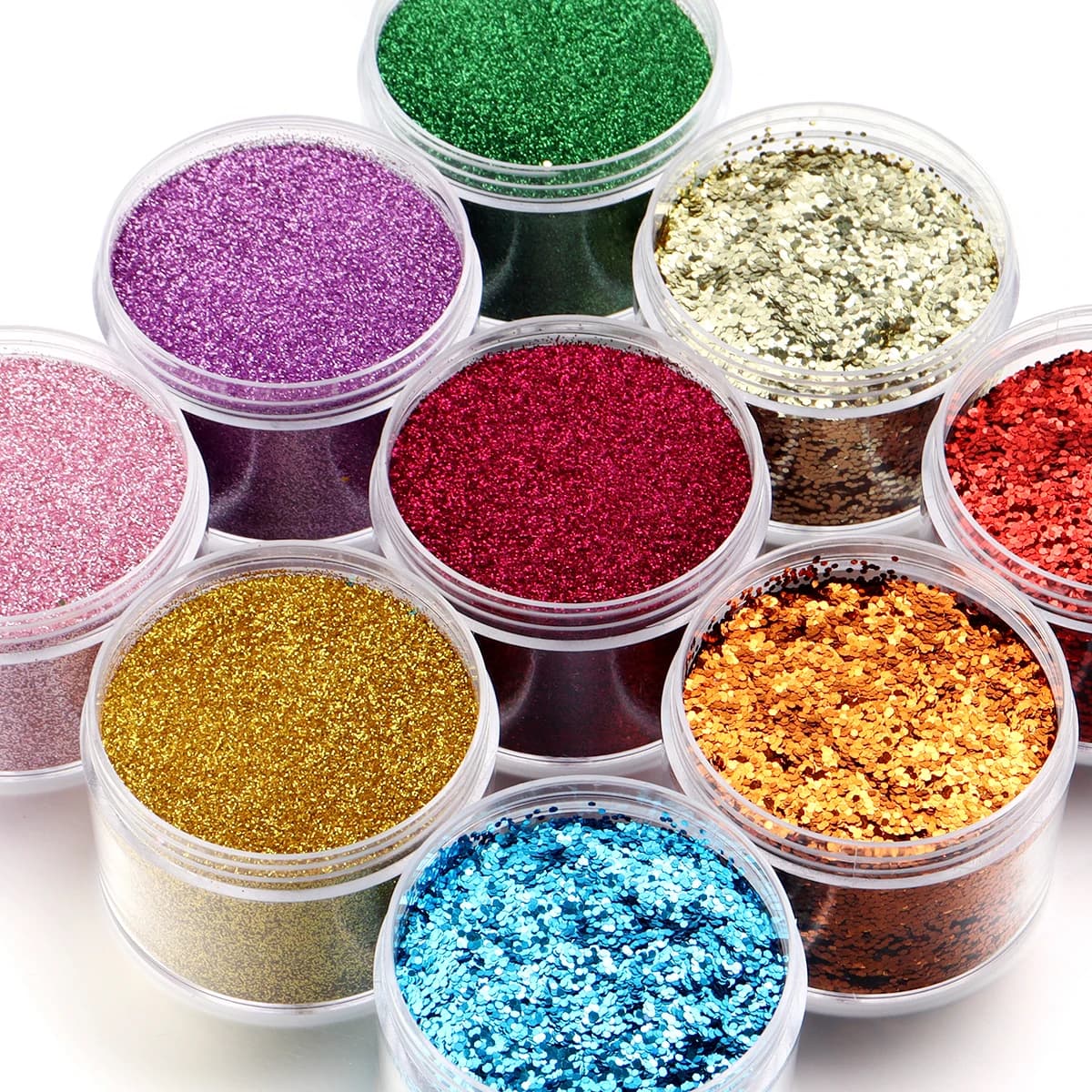 20/30g Farbige Glitzer-Streusel, Grobe Glänzende Flocken-Dekoration, Glitzer für Kreative Freizeitgestaltung, Nagel-Pailletten, DIY-Zubehör