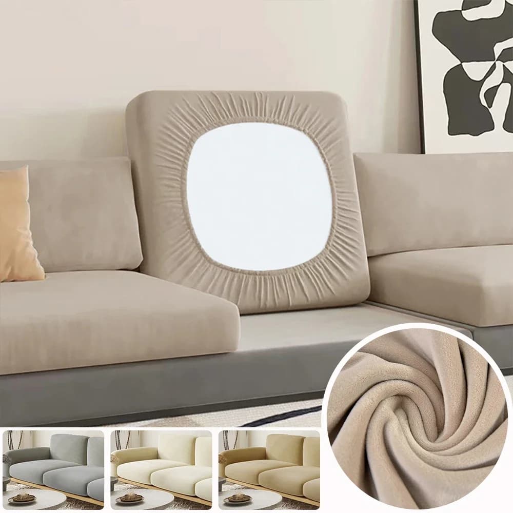 Superweicher Samt-Sofa-Sitzkissenbezug für Wohnzimmer, dicker Plüsch-Sofabezug, Stretch, L-Form, Ecksessel, Sofa-Schonbezug