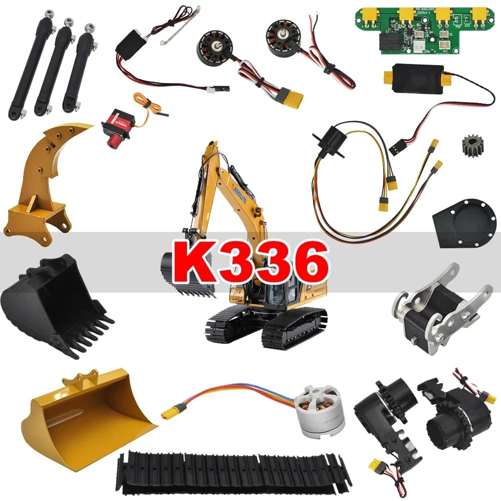 HUINA KABOLITE K336 Zylinder, Ventil, Pumpe, Dreh Motor, Led-platine, ESC, Eimer, track für 1/16 336GC Hydraulische Bagger Teile