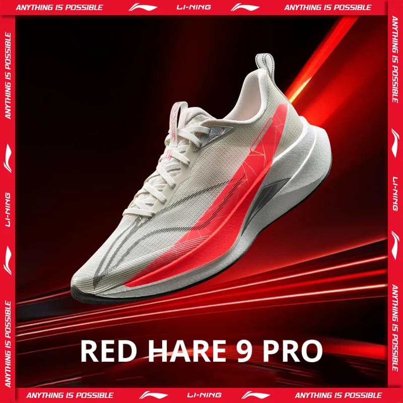 Li-Ning RED HARE 9 PRO Racing-Laufschuhe für Herren, BOOM Cushion Rebound, atmungsaktiv, reflektierend, stabil, Sneakers ARPW001