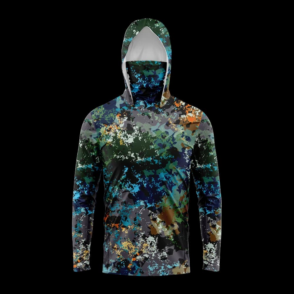 Männer Kapuze Angeln Shirt Langarm Angeln T-Shirt UV-Schutz Angeln Bekleidung