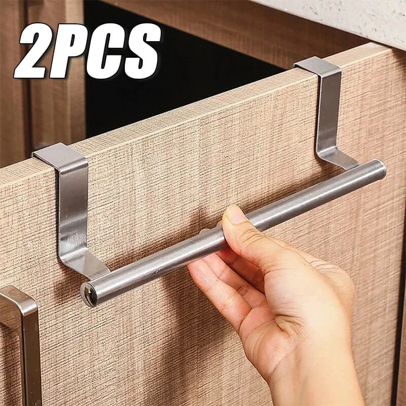 1/2 PCS Edelstahl Handtuchhalter Schranktür Handtuch Hängestange Edelstahl Badezimmer Küche Schrank Tür Handtuch Wischen Rack