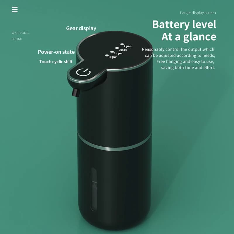 380 ml wiederaufladbarer elektrischer Seifenspender mit 4 Stufen, verstellbar, automatischer Sensor, intelligente Händedesinfektionspumpe,