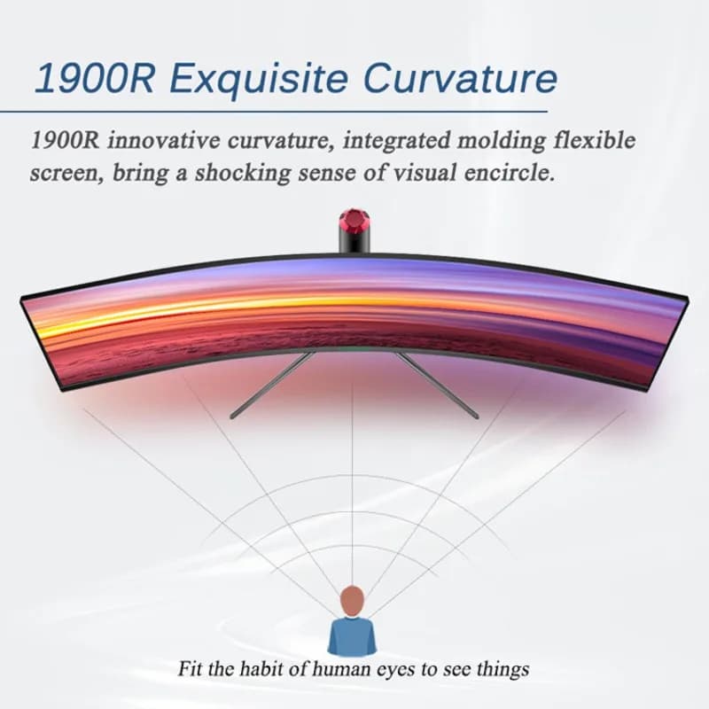 49 Zoll Curved Monitor 5K 120Hz Computerbildschirm LCD-Monitor für Gaming und Videobearbeitung, gebogenes Design für komfortables Seherlebnis