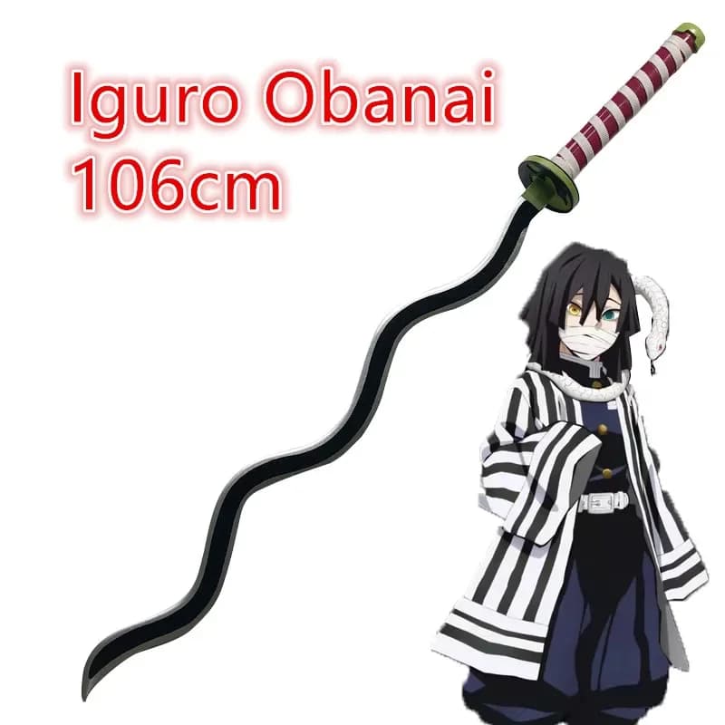 1:1 Anime Cosplay Schwert Waffe Iguro Obanai Schwert Ninja Messer Holz Waffe Prop
