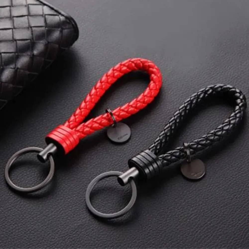 2 Teile/satz PU Leder Geflochtene Gewebte Seil Schlüsselbund DIY Tasche Anhänger Schlüssel Kette Halter Schlüssel Auto Schmuckstück