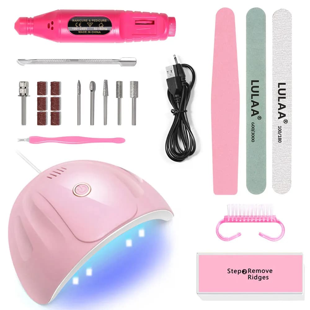LULAA Maniküre-Set mit Mini803-Nagellampen-Set, Nagelpflege-Zubehör-Set, 20.000 U/min, Nagelbohrmaschine zum Entfernen abgestorbener Haut
