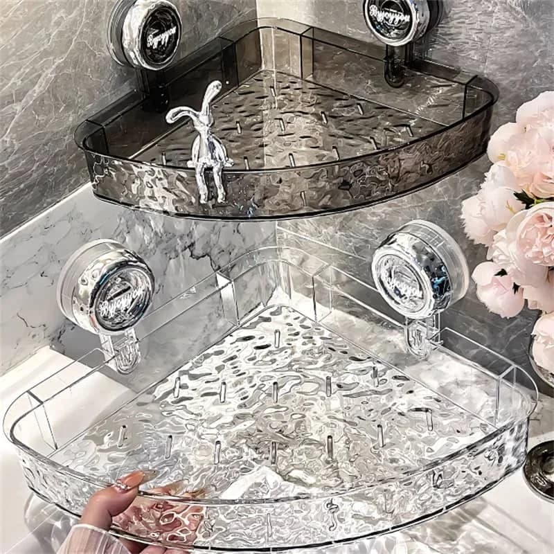 Neues Badezimmer regal Eckraum Duschraum Saugnapf Badezimmer Lager regal Korb Home Storage Organizer Regal dekorativ