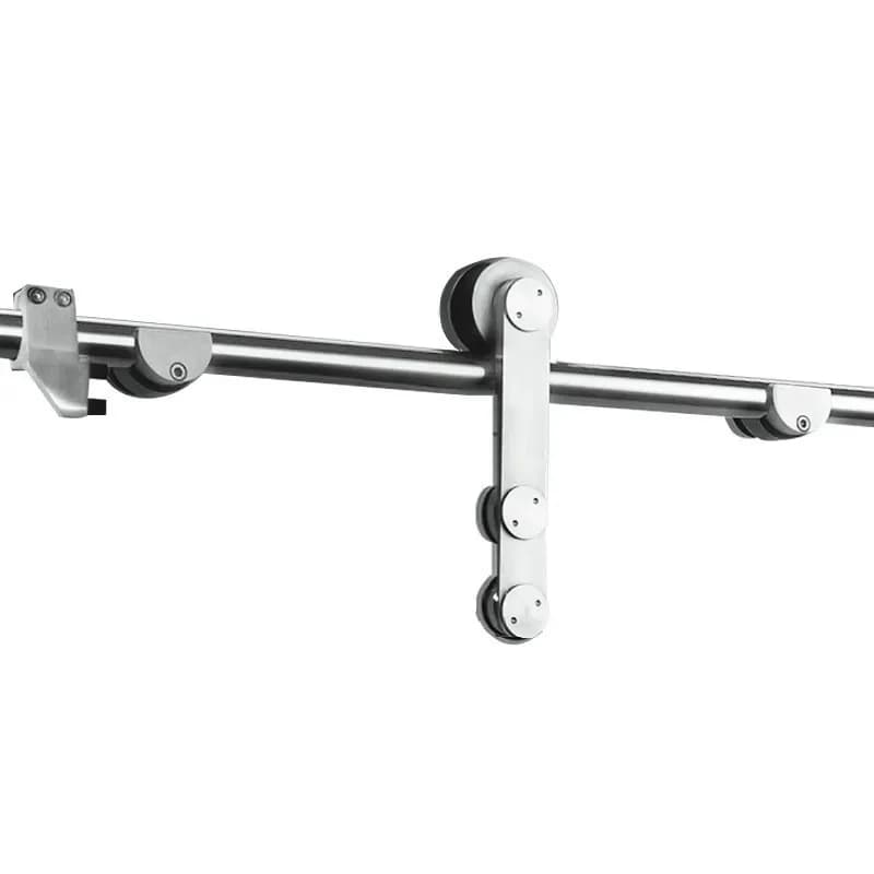 Einzelnes Schiebetür-Hardware-Rollset aus Zink aus Edelstahl 304, für Dusche, Scheune, Büro, Kabine