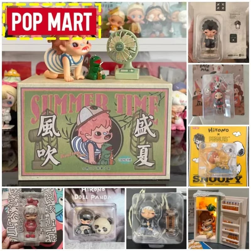 Echte Pop Mart Hirono Hängekartenserie Floating Market Living Wild Blind Box Sammlerstück Anime Figur Desktop Ornament