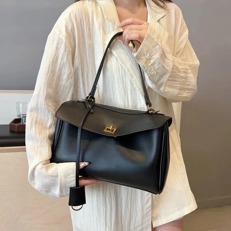 Weiche französische Nischen-Einkaufstasche, große Kapazität, elegante Unterarm-Umhängetasche, modische, lässige, geräumige Luxus-Handtasche