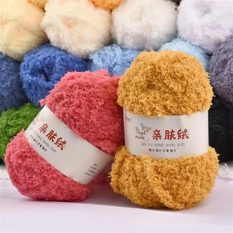 50g/Bündel Chenille-Garn Weiches Dünnes Korallenvlies-Handtuchgarn zum Stricken Häkeln DIY Pullover Puppen