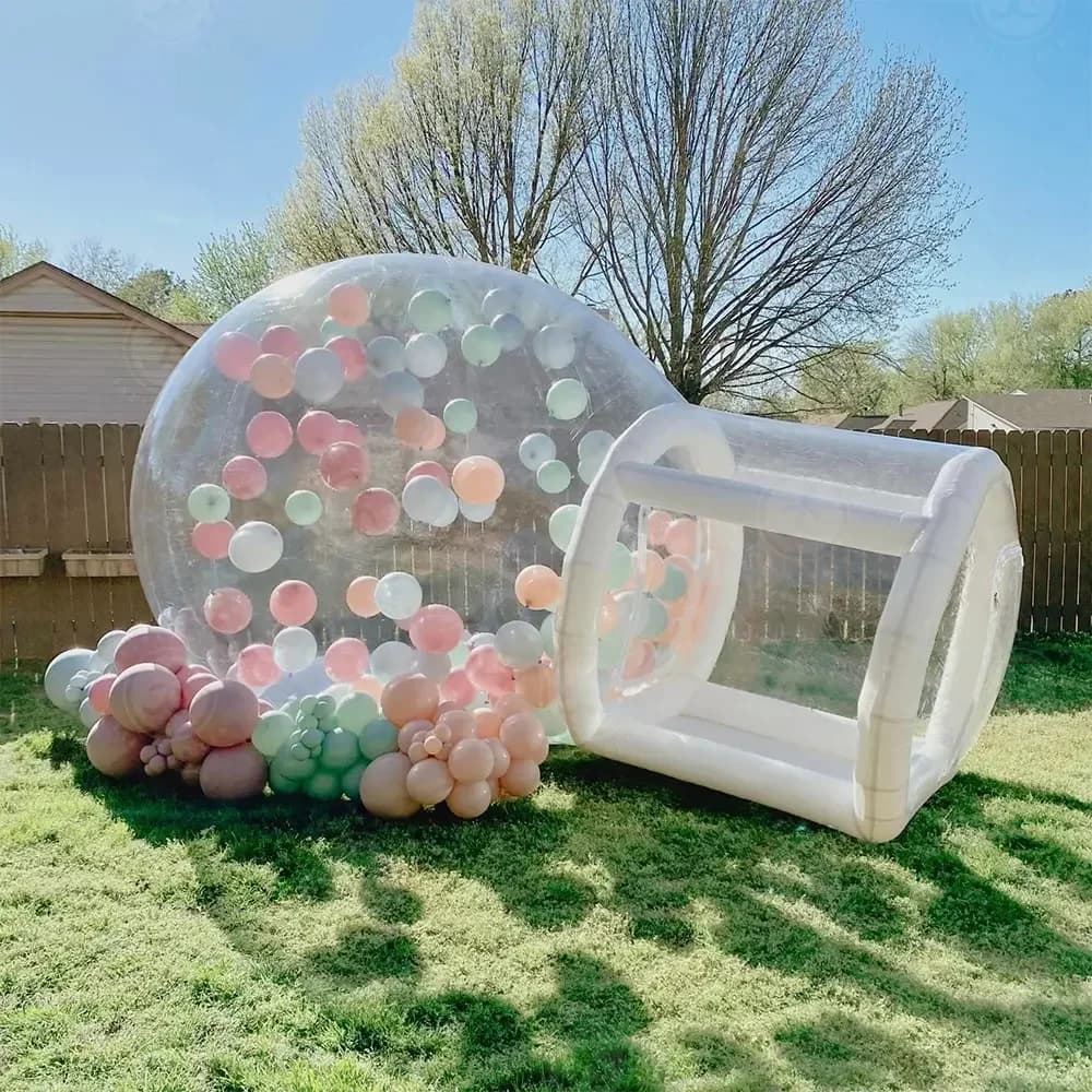 Aufblasbares Ballon-Blasenzelt, Kuppelhaus für Kinder – Party im Innen- und Außenbereich, Camping, transparent, lustiges Spielhaus,
