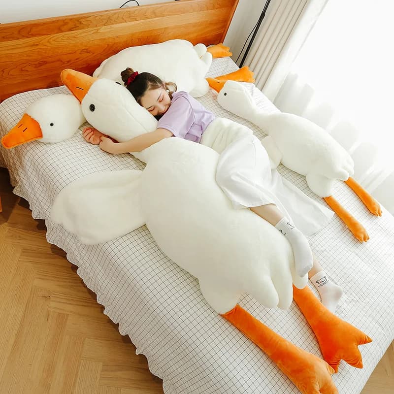 90-190 cm schöne große weiße Gans Wurfkissen Plüschtier große Ganspuppe schlafen auf dem Bett Geburtstagsgeschenk Mädchen Envio Gratis