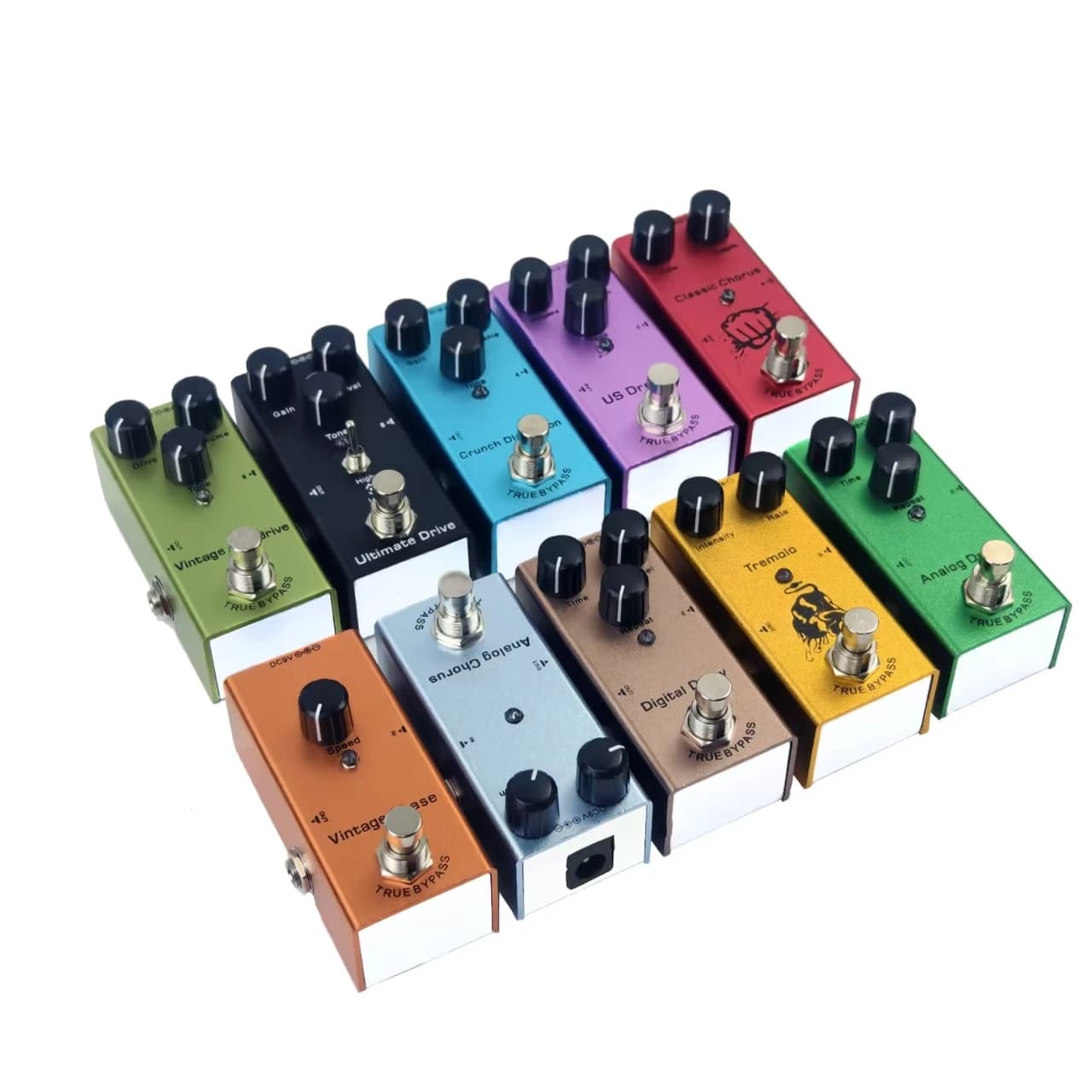 E-Gitarrenpedal Vintage Overdrive/Distortion Crunch/Distortion/US Dream/Classic Chorus/Vintage Phase/Digital Delay