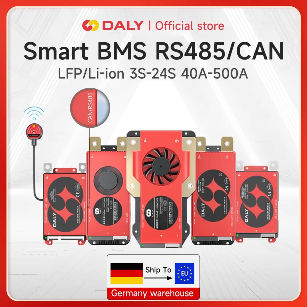 Daly BMS Smart BMS LiFePo4 4S 12V BMS 8S 24S 72V 48V 16S 40A 60A 100A 150A 200A 250A 300A 3,7V Li-Ion BMS 7S 13S 14S 3,2V BMS
