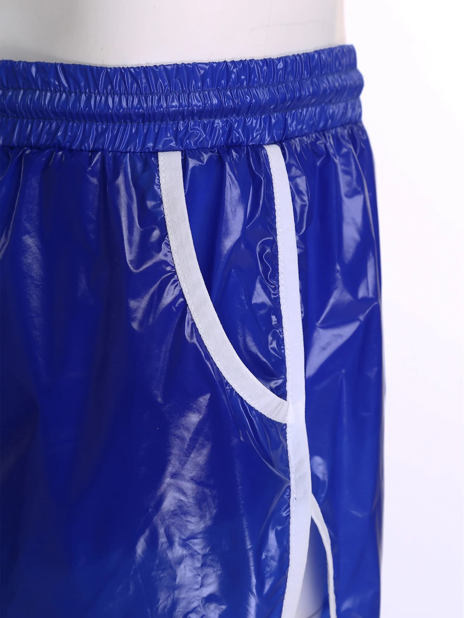 Wasserdichte Badeshorts für Herren, elastischer Bund mit Kordelzug, Boardshorts, Farbblocknähte, Seitentaschen, lockere Shorts, Badeanzüge