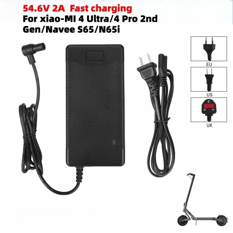 54,6V2A Ladegerät für Xiao&mi Elektroroller 4 Ultra/4 Pro 2. Generation/Navee S65/N65i Ladegerät Adapter Power Zubehör Teile