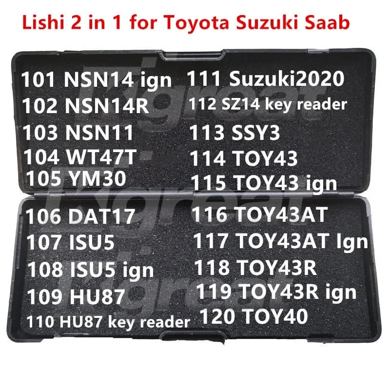 101-120 Lishi 2 in 1 2in1 NSN14R NSN11 WT47T YM30 DAT17 ISU5 HU87 Suzuki2020 SZ14 SSY3 TOY43 TOY43AT TOY43R TOY40 für Toyota