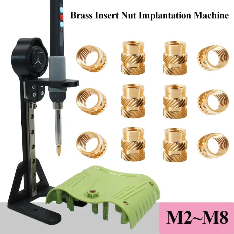 Neue Messing Wärme Set Einsatz Mutter Eingebettet Manuelle Implantation Maschine Hot Melt Kunststoff Einsätze 3D Druck Presse Lötkolben Spitze