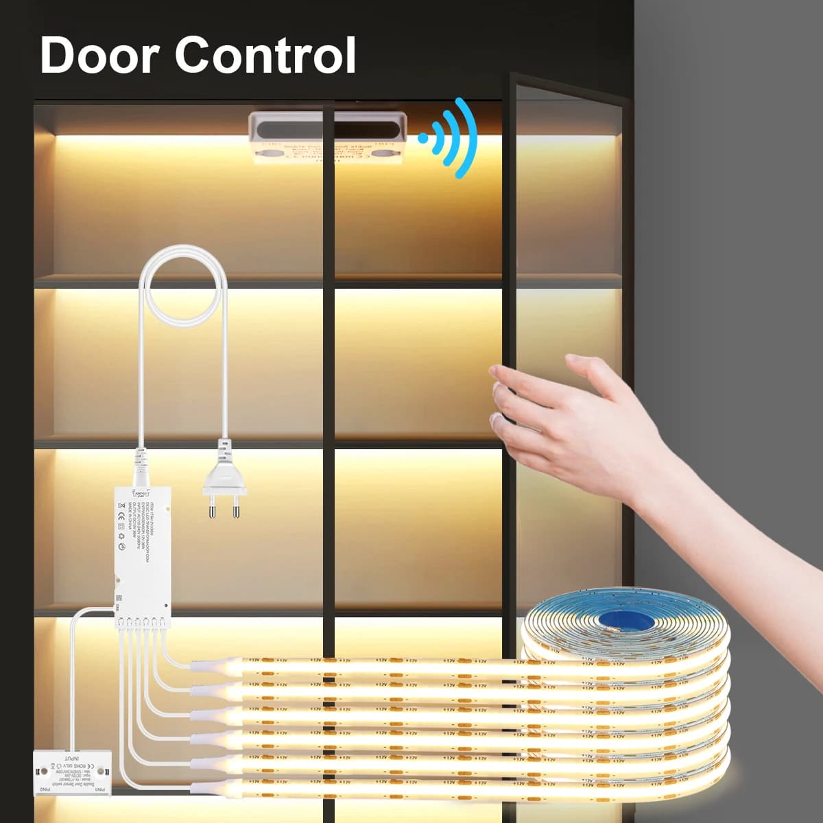 1/2/3/4/5/6PCS Kleiderschrank Küche Schrank Schrank DIY COB LED Streifen Licht mit Tür Steuerung IR Näherungssensor Controller LED Band