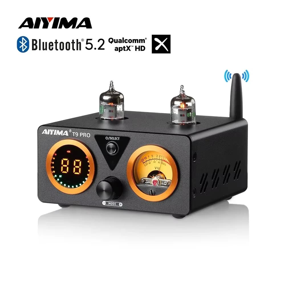 AIYIMA T9 PRO APTX HD Bluetooth Verstärker Audio 100Wx2 HiFi Stereo Power Amplificador USB DAC COAX OPT VU Meter rohr Verstärker