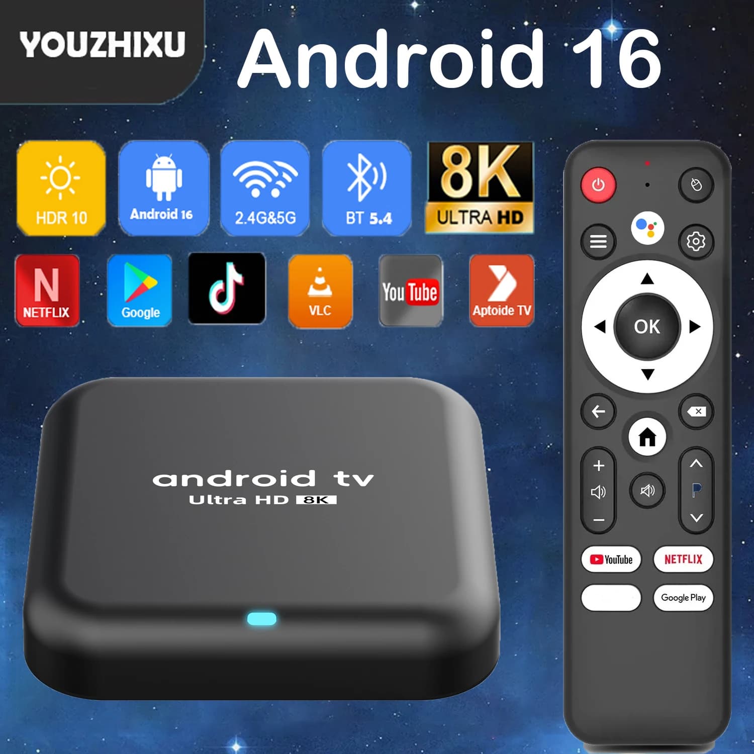 Android 16 Smart TV Box 8GB+256GB Rockchip RK3518 Q18 Google Assistant 8K Video Bluetooth5.4 Media Player Sehr Schnelle Set-Top-Box
