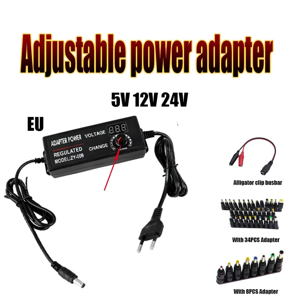 Wechselstrom 3V 5V 9V 12V 24V 36V Netzteil einstellbares Display srceen 220V bis 12V Netzteil adapter 1a 2a 3a 10a mit 34 Stk