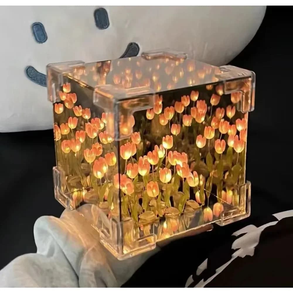 Kreative Diy Tulpe Blume Seewürfel Dreidimensionale Kleine Nachtlampe Materialpaket für Freundin Paar Freundinnen