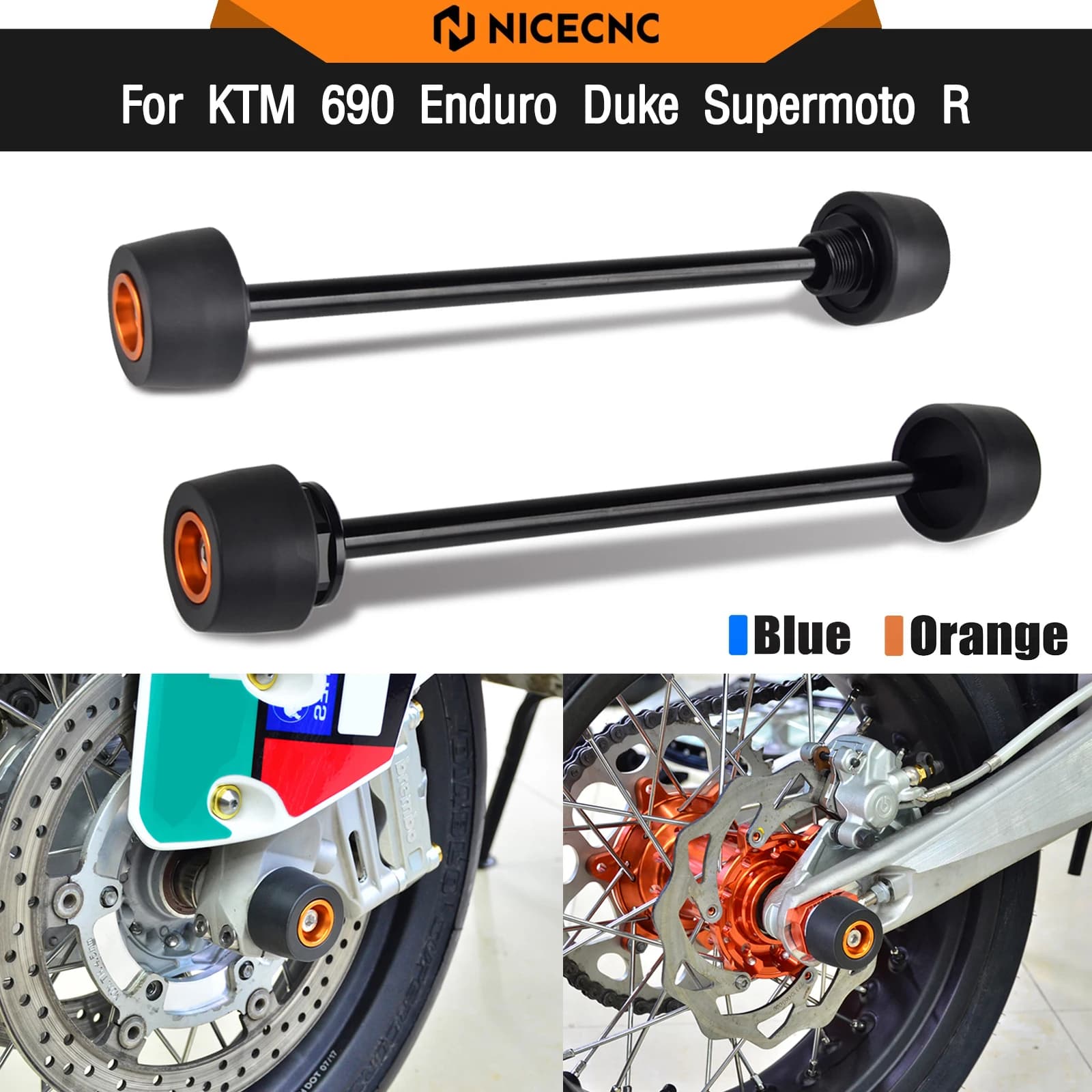 Für KTM 690 SMC R 690 Duke/R 690 Supermoto/R Vorne Hinterachse Gabel Crash Slider Schutz Husqvarna 701 Supermoto VITPILEN