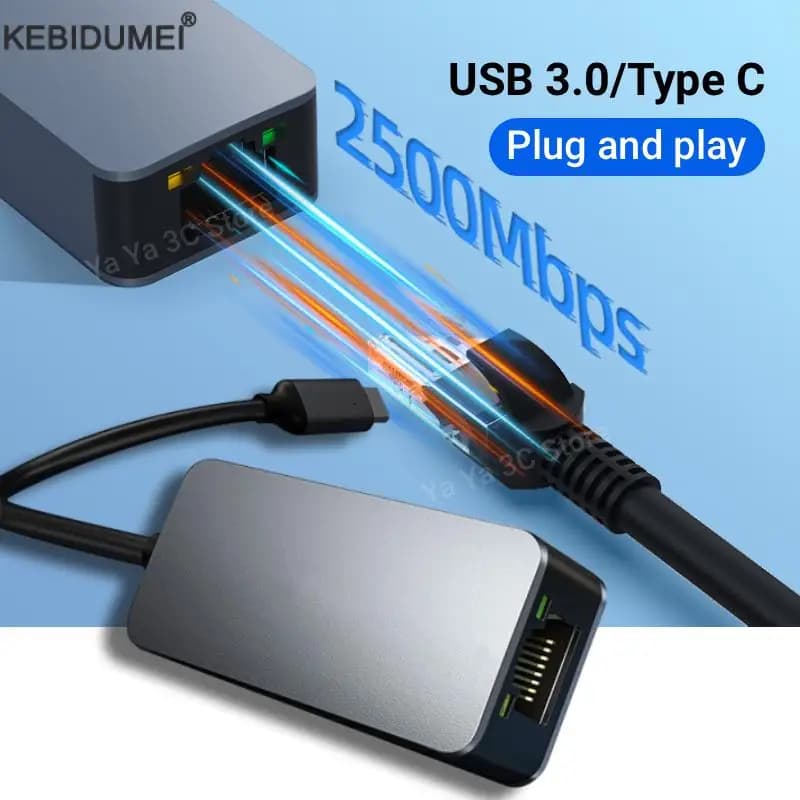 2500Mbps USB 3.0 Typ-C zu RJ45 Netzwerkkarte 2,5G Lan Ethernet Adapter RTL8156 Netzwerkkarte für PC MacBook Windows Laptop