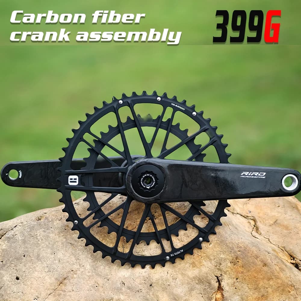 RIRO Carbon Fiber Kurbel 29MM Rennrad 11/12 Geschwindigkeit 50-34/52-36/53-39T MS Direct Mount/110/130BCD Fahrrad Kurbelgarnitur Kettenblatt