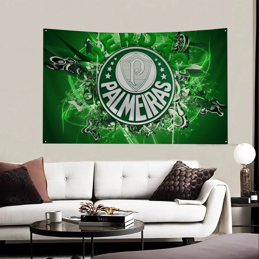 1 Stück Palmeiras-Flagge, Flaggen und Banner, vier Löcher, Polyester, Outdoor-Dekoration, Raumästhetik