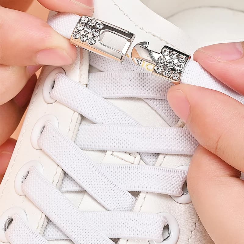 Keine Krawatte Schnürsenkel Diamant Schnalle elastische Schnürsenkel Schnürsenkel Sneaker Kinder Erwachsene Schnürsenkel geeignet für Sport
