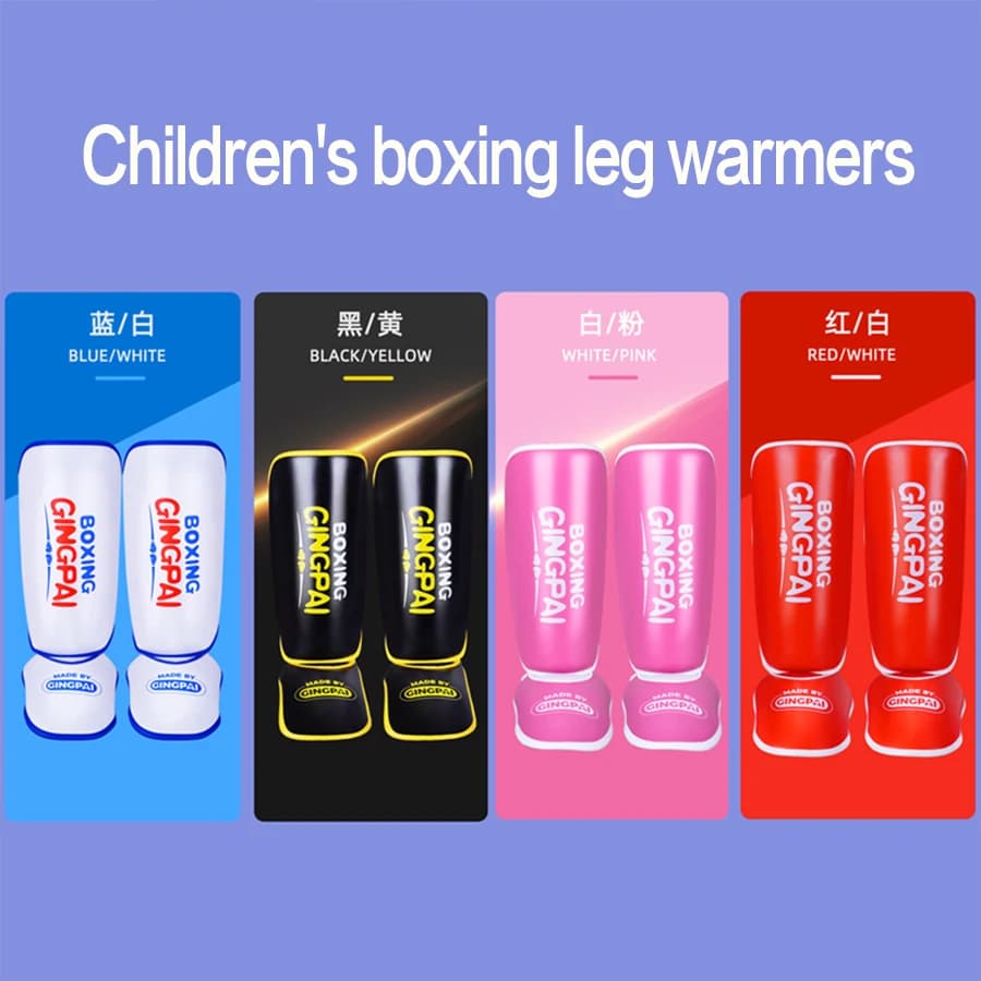 Kinder Sanda Kampf Beinschutz Muay Thai Schlagen Fuß Rücken Fitness Kampf Tibia Protektoren Knöchel Beinbrett Taekwondo