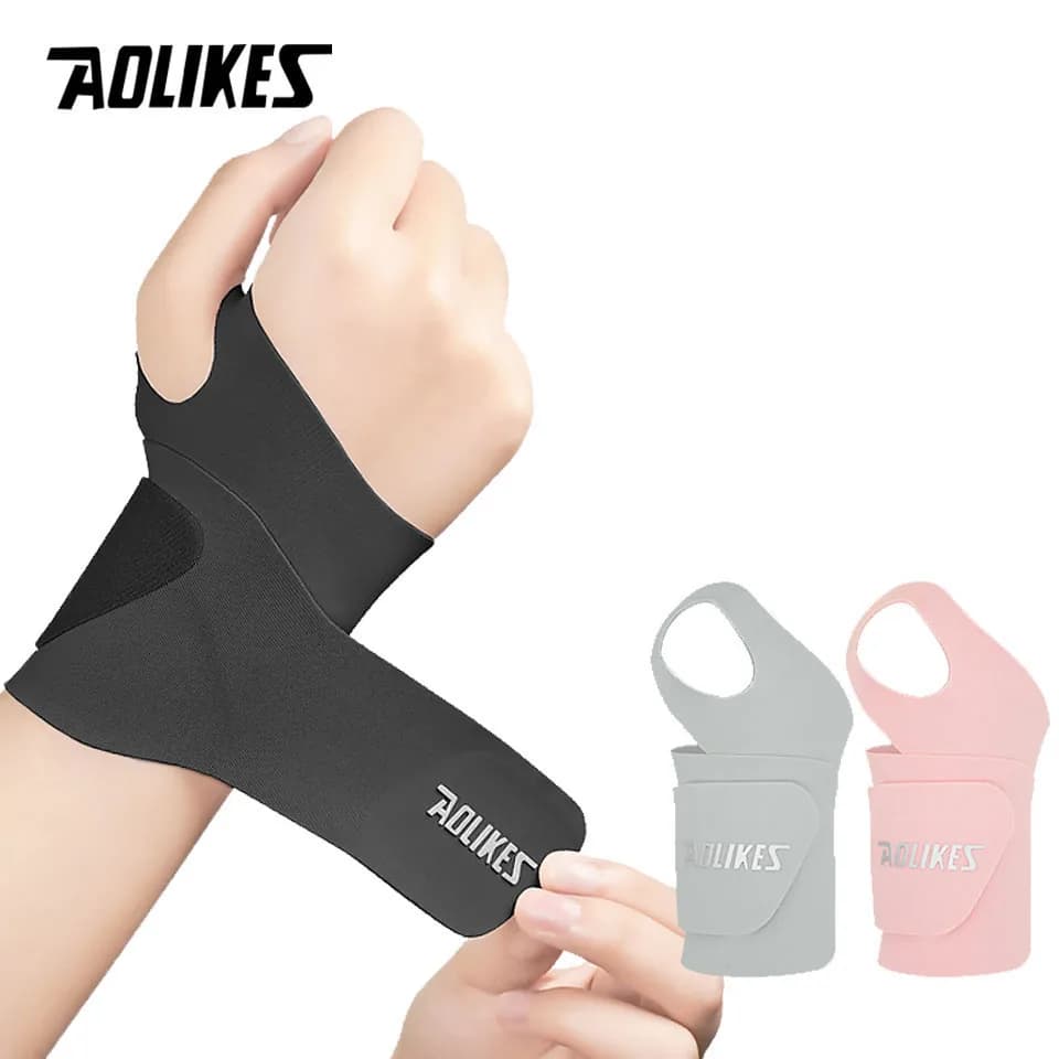 AOLIKES Ultradünne und weiche Handgelenkbandage für Männer und Frauen, verstellbare Handgelenkstütze für Basketball, Tennis, Badminton