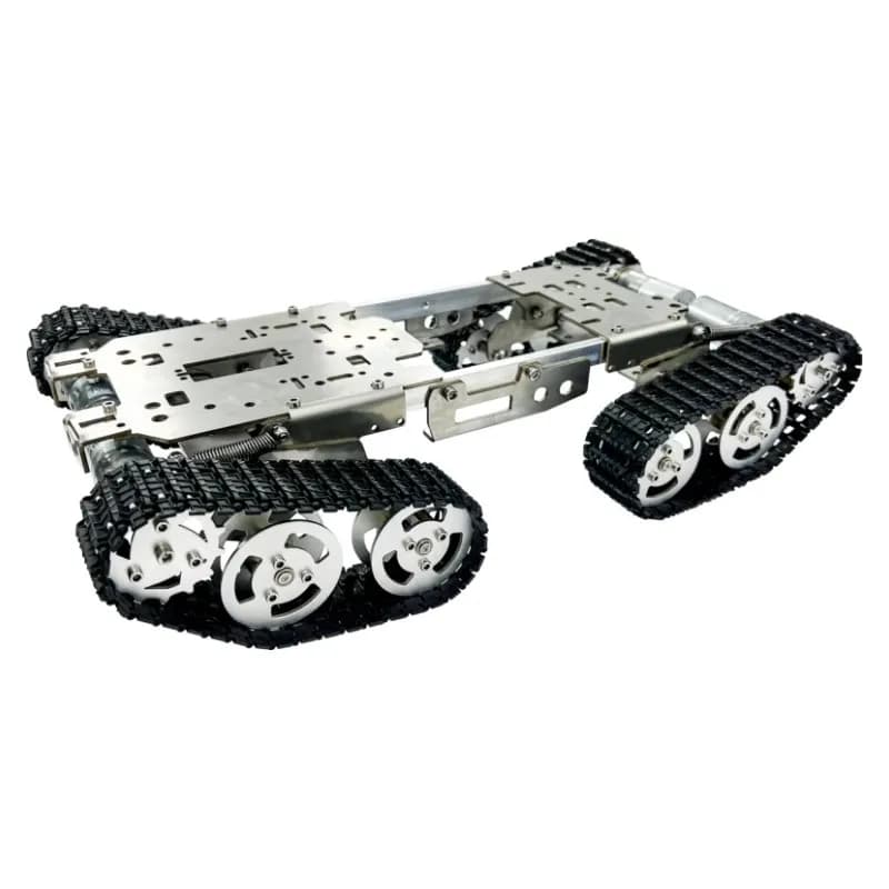 12 kg belastbarer RC Panzer Smart Roboterwagen mit Stahlchassis, Motor und großer Plattform für Arduino/Raspberry Pi DIY-Kit – programmierbarer