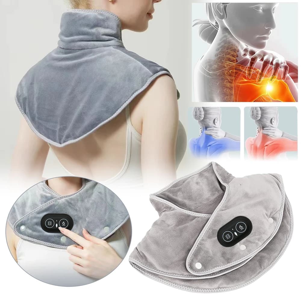 Elektrische Heizung Schulter Hals Pad Zervikale Wrap Drei Gang Thermische Kompresse Massage Vibration Schal Warme Zurück Werkzeug Entspannen Klammer